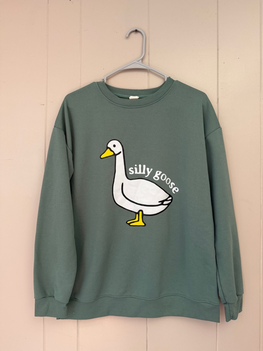 Silly Goose Crewneck Sweatshirt in Sage Green